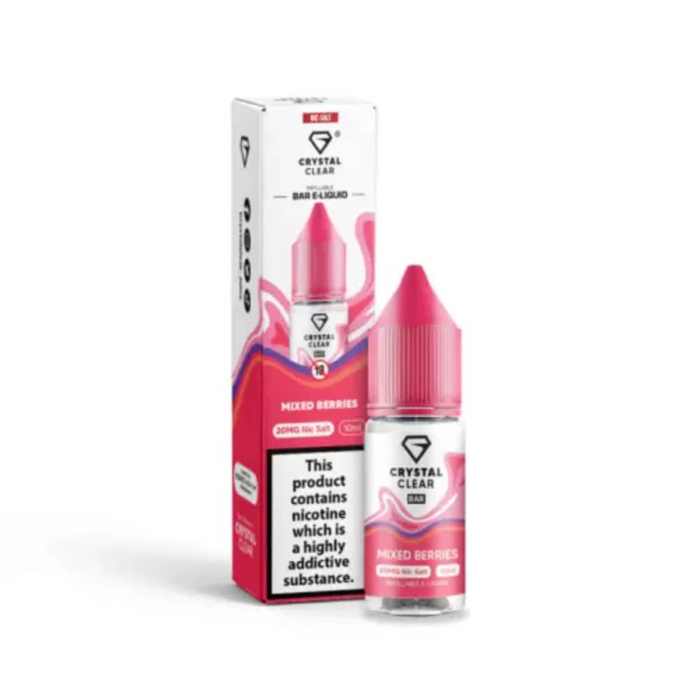Crystal Clear Nic Salts e liquids 10ml Mixed Berries 10mg