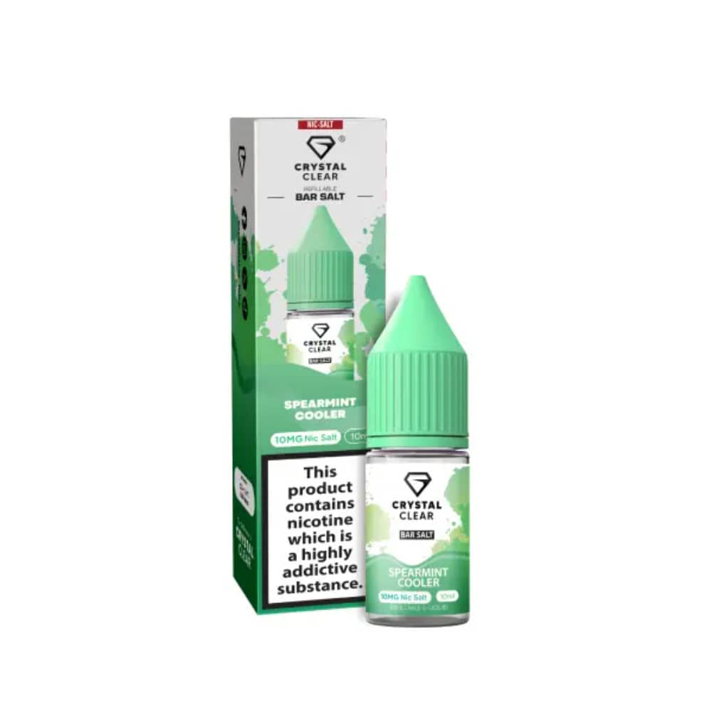 Crystal Clear Nic Salts e liquids 10ml Spearmint Cooler 20mg