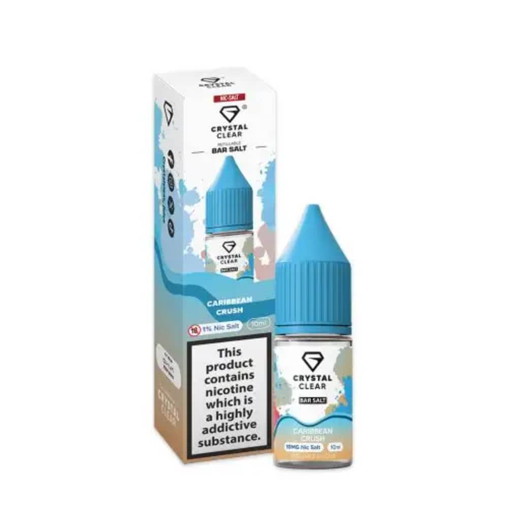 Crystal Clear Nic Salts e liquids 10ml Caribbean Crush 10mg