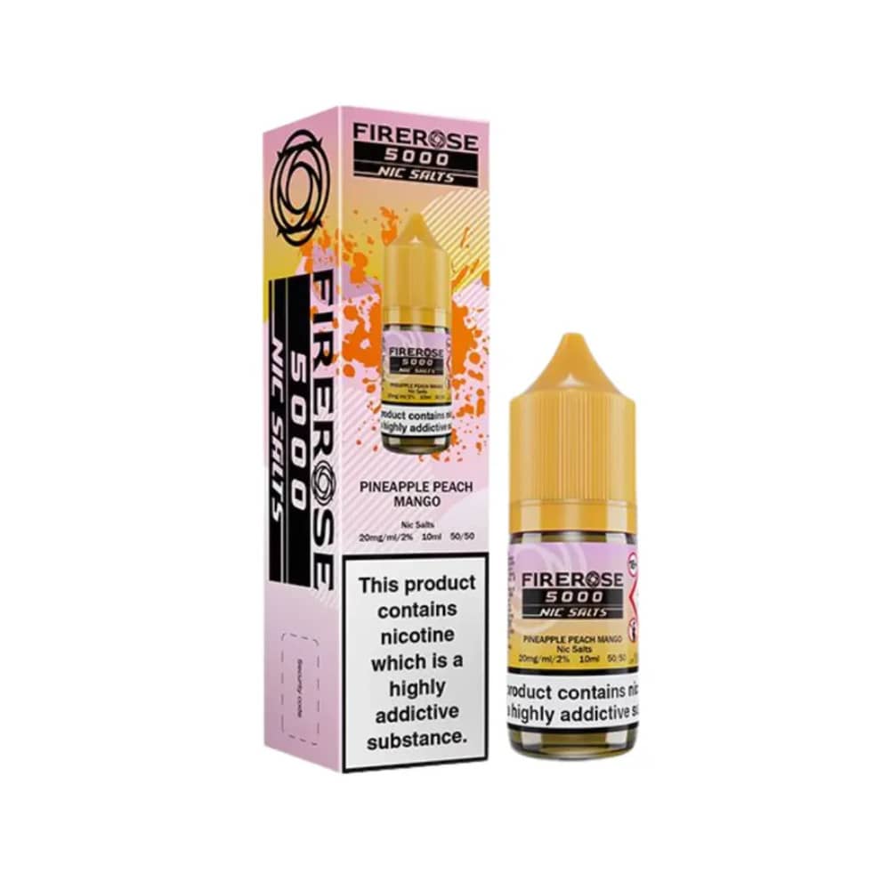 Firerose 5000 Nic Salts e liquids 10ml Pineapple Peach Mango 20mg