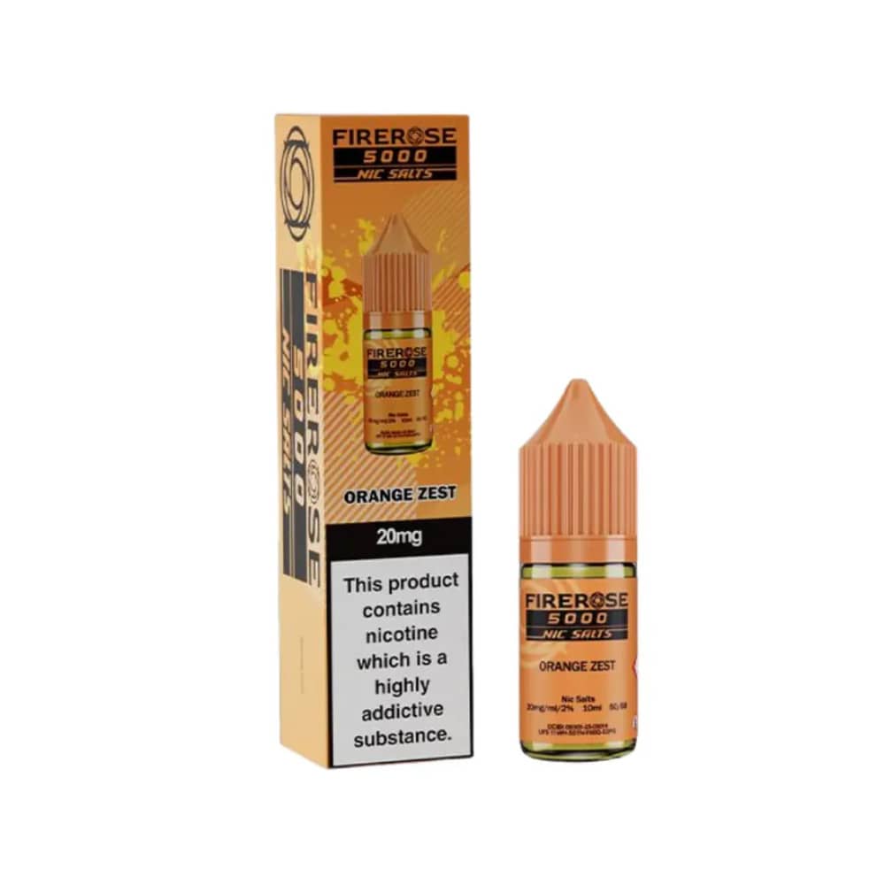 Firerose 5000 Nic Salts e liquids 10ml Orange Zest 20mg