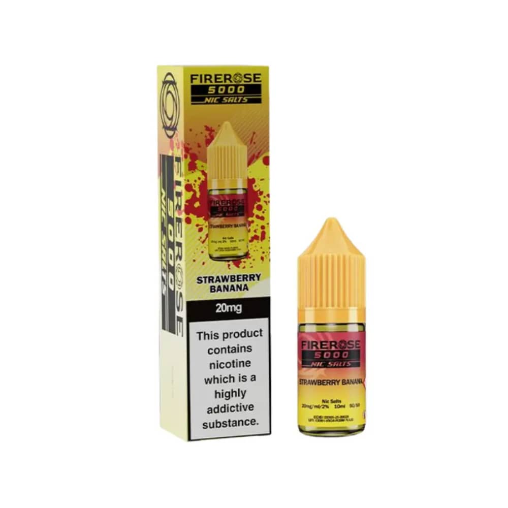 Firerose 5000 Nic Salts e liquids 10ml Strawberry Banana 20mg
