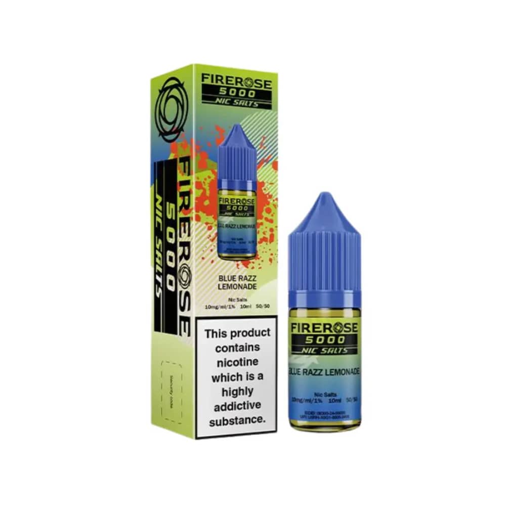 Firerose 5000 Nic Salts e liquids 10ml Blue Razz Lemonade 10mg