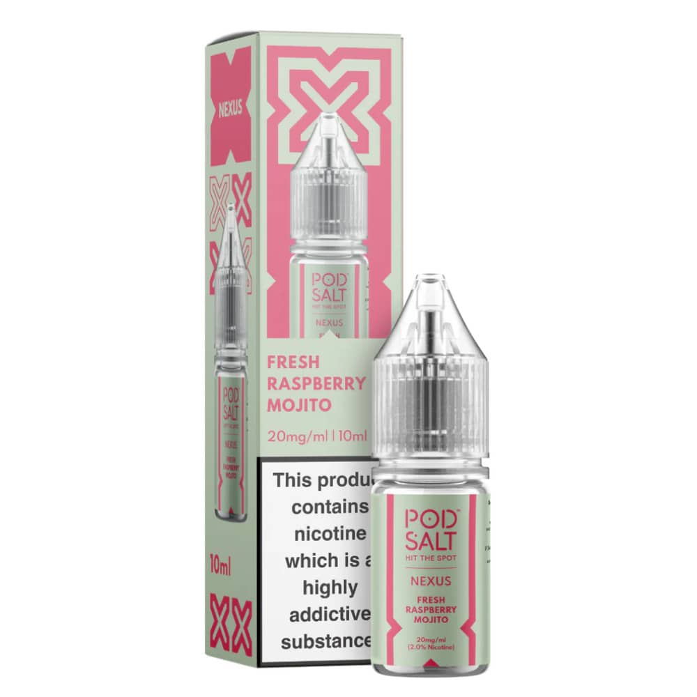 Pod Salt Nexus e liquids 10ml Fresh Raspberry Mojito 10mg
