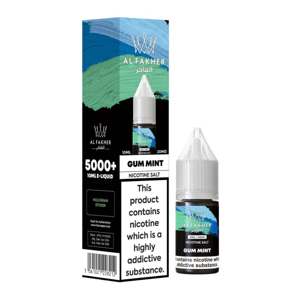 Al Fakher Nic Salts e liquids 10ml Gum Mint 20mg