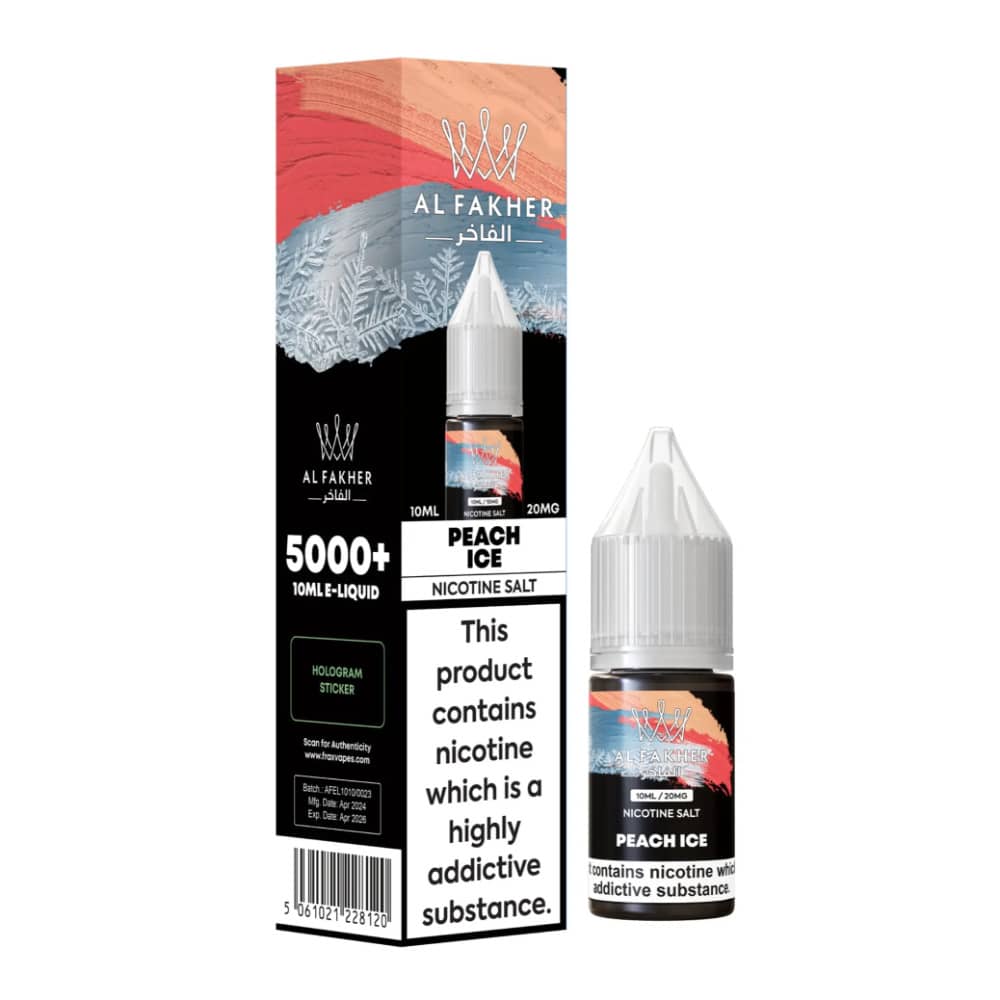 Al Fakher Nic Salts e liquids 10ml Peach Ice 20mg