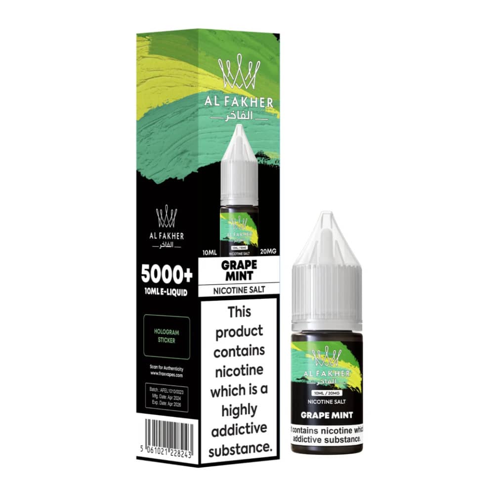 Al Fakher Nic Salts e liquids 10ml Grape Mint 10mg