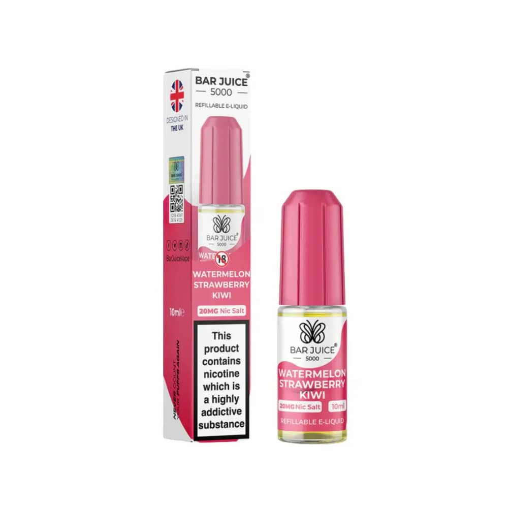 Bar Juice Nic Salts E-Liquids 10ml Watermelon Strawberry & Kiwi 10mg
