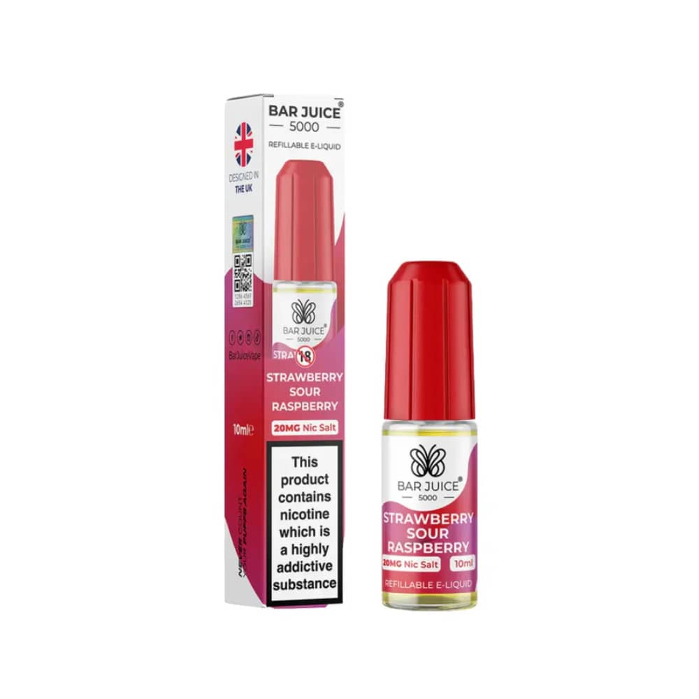 Bar Juice Nic Salts E-Liquids 10ml Strawberry Sour Raspberry 20mg