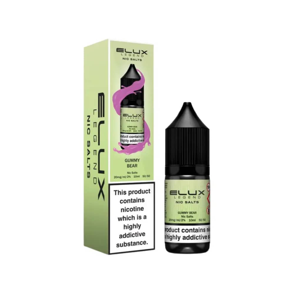 Elux Legend Nic Salts E-Liquids 10ml Gummy Beaer 10mg