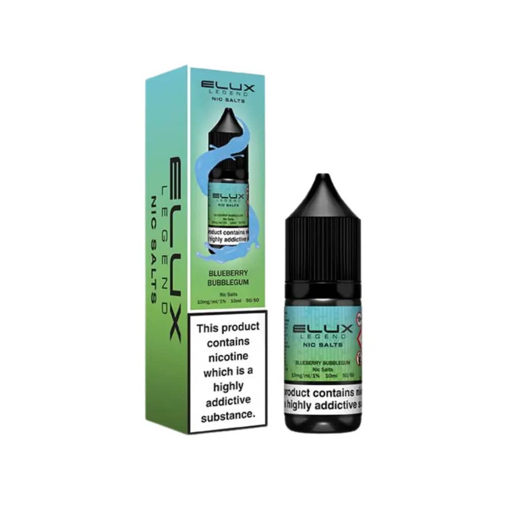 Elux Legend Nic Salts E-Liquids 10ml Blueberry Bubble Gum 20mg
