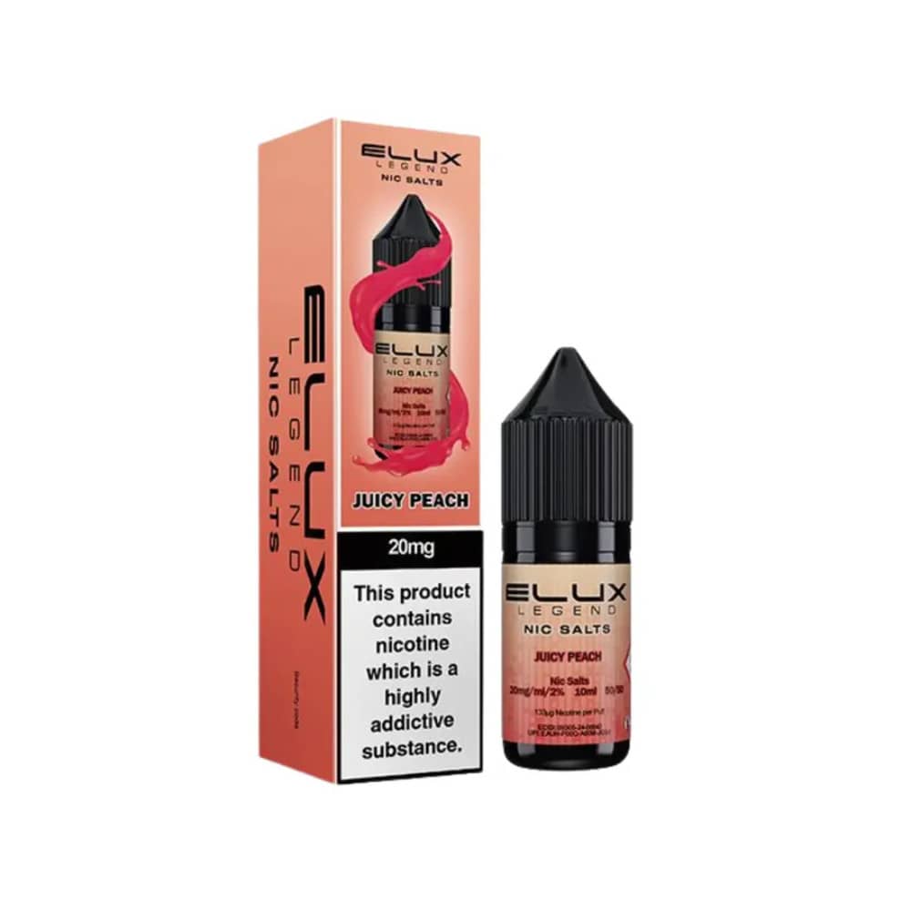 Elux Legend Nic Salts E-Liquids 10ml Juicy Peach 20mg