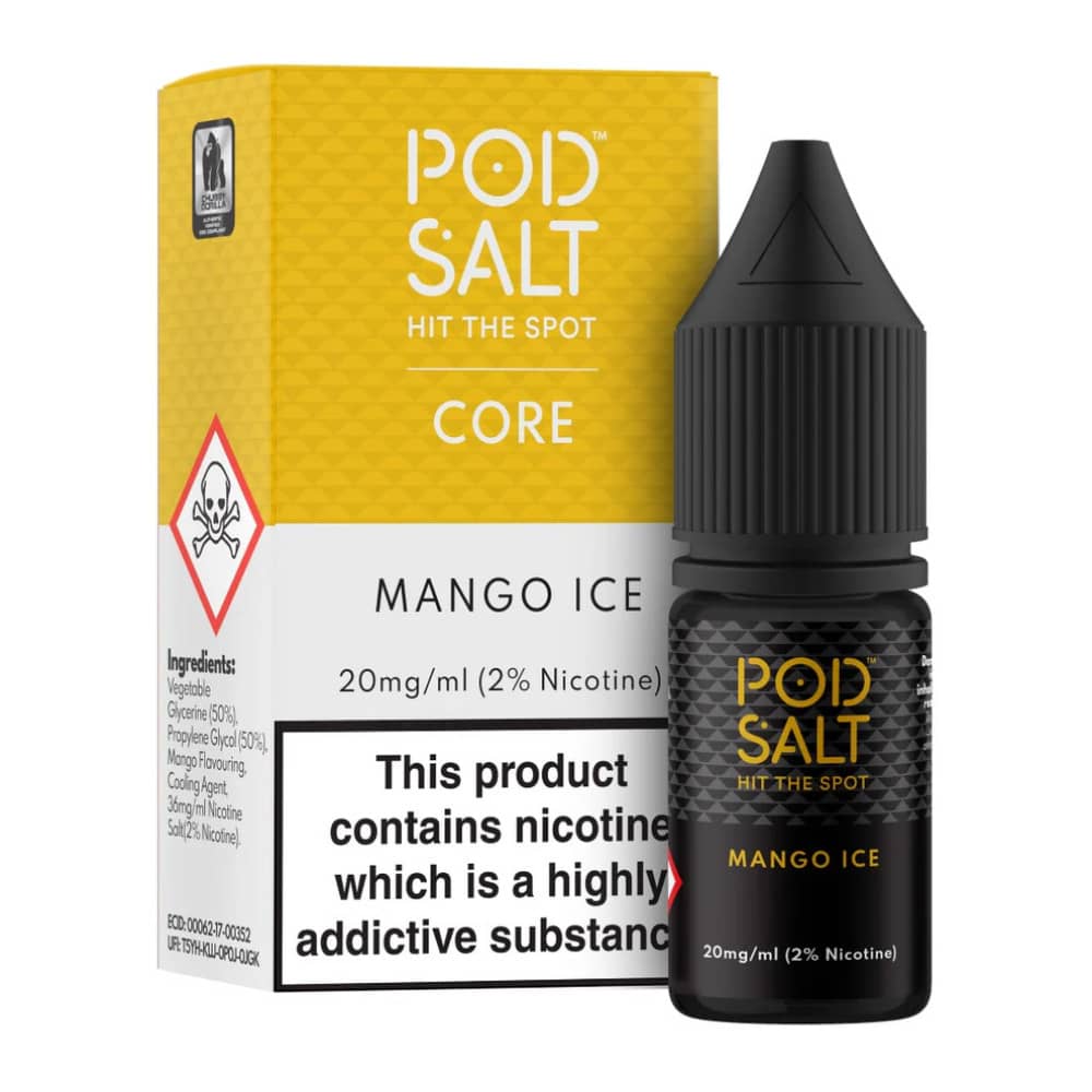 Pod Salt Core Nic Salts e liquids 10ml Mango Ice 11mg