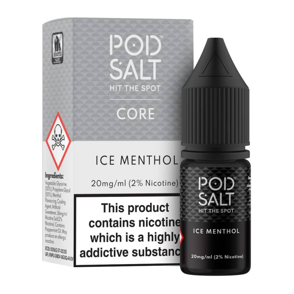 Pod Salt Core Nic Salts e liquids 10ml Ice Menthol 20mg