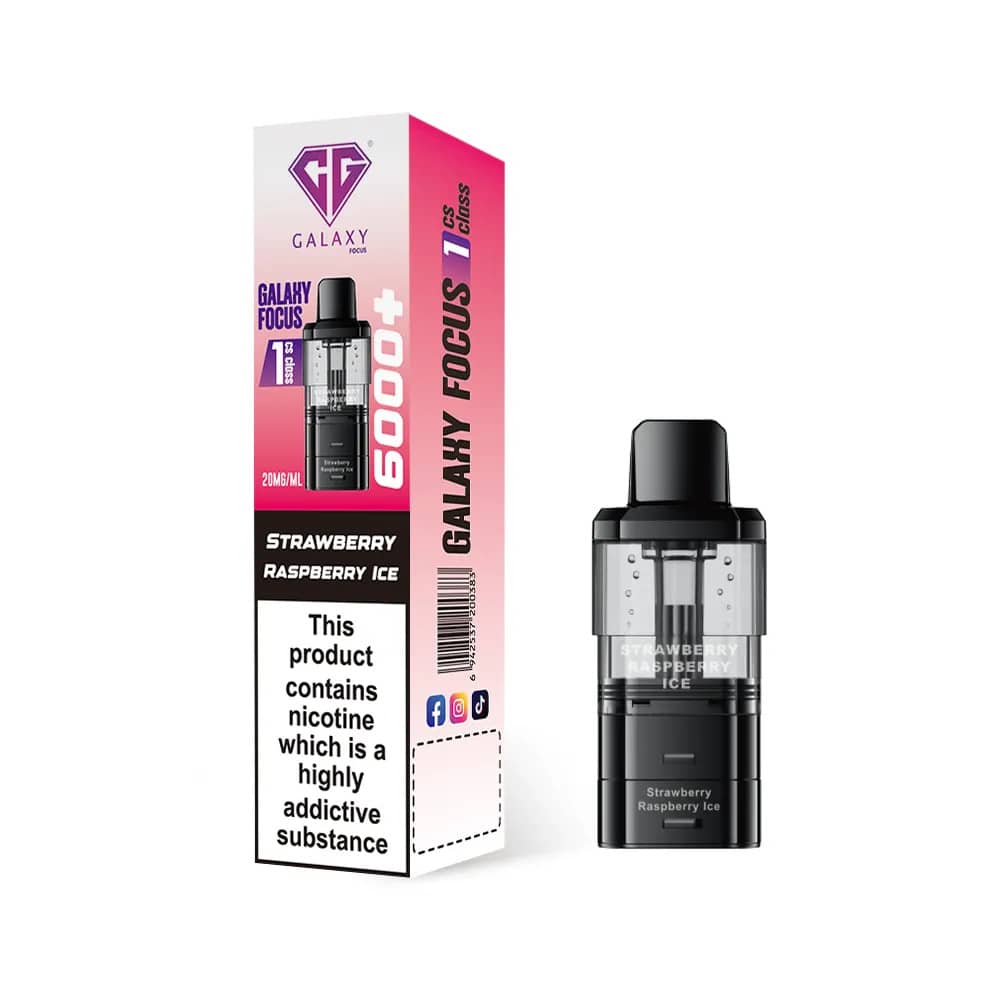 Crystal Galaxy Focus 6k Refill Pods Strawberry Raspberry Ice