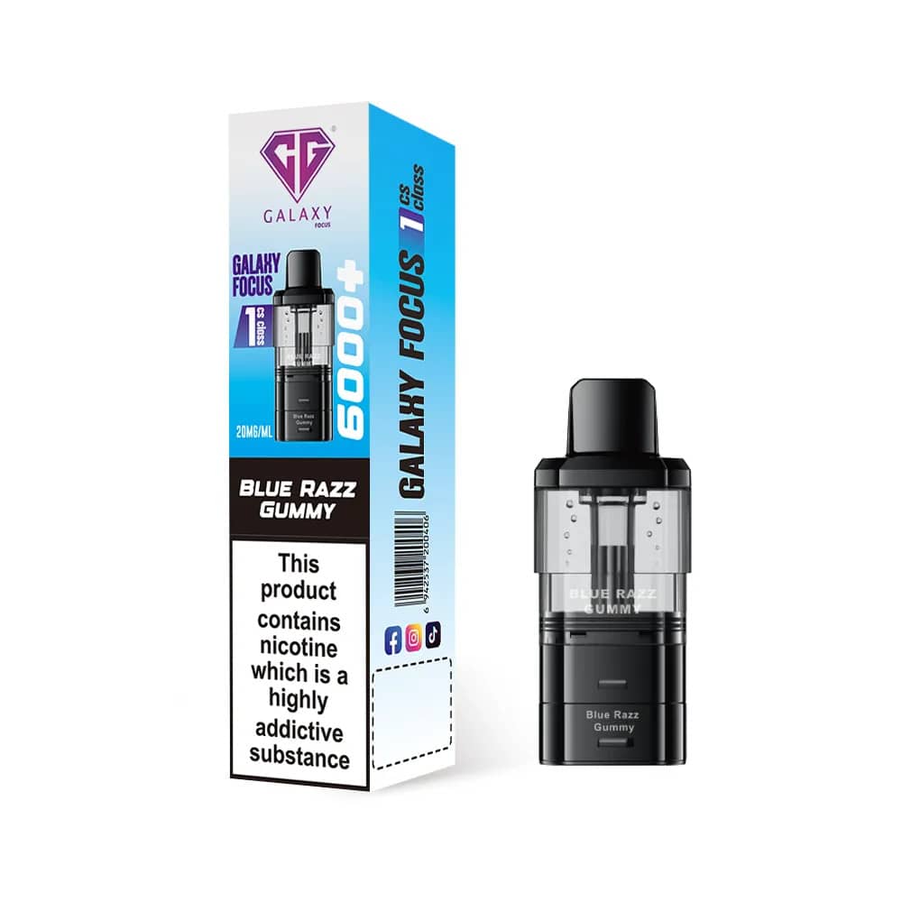 Crystal Galaxy Focus 6k Refill Pods Blue Razz Gummy