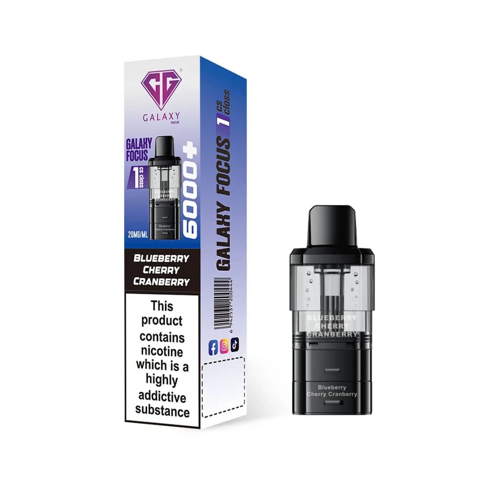 Crystal Galaxy Focus 6k Refill Pods Blueberry Cherry Cranberry