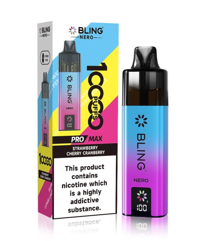 Crystal Bling Nero 10k Prefilled Pod Kit Strawberry Cherry Cranberry