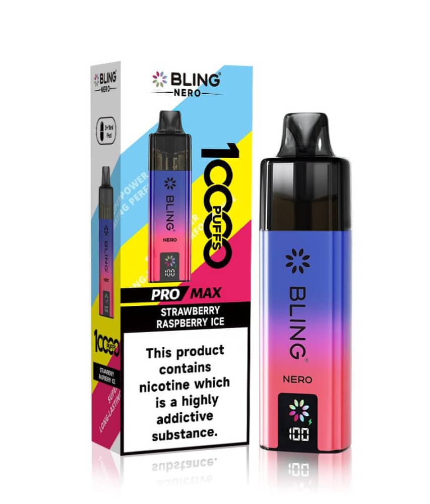 Crystal Bling Nero 10k Prefilled Pod Kit Strawberry Raspberry