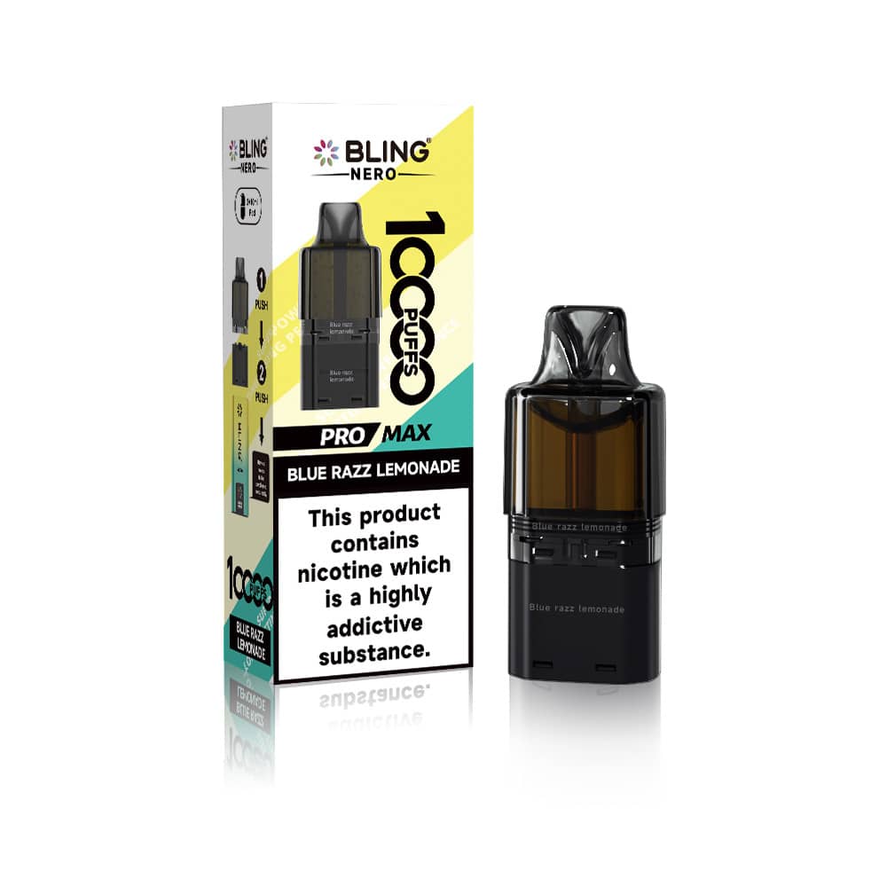 Crystal Bling Nero 10k Prefilled Pods Blue Razz Lemonade