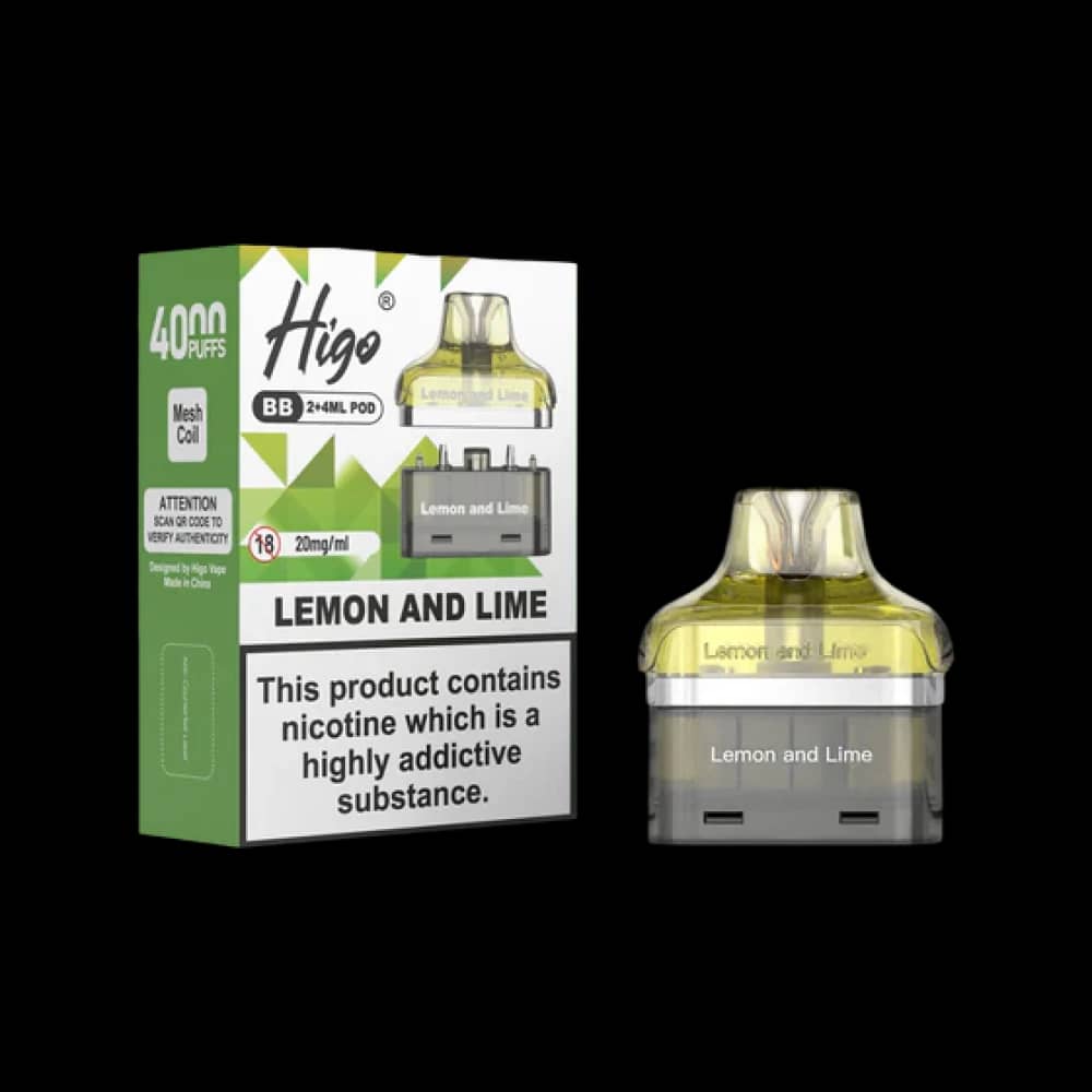 Higo BB 4000 Prefilled Refill Pods Lemon Lime