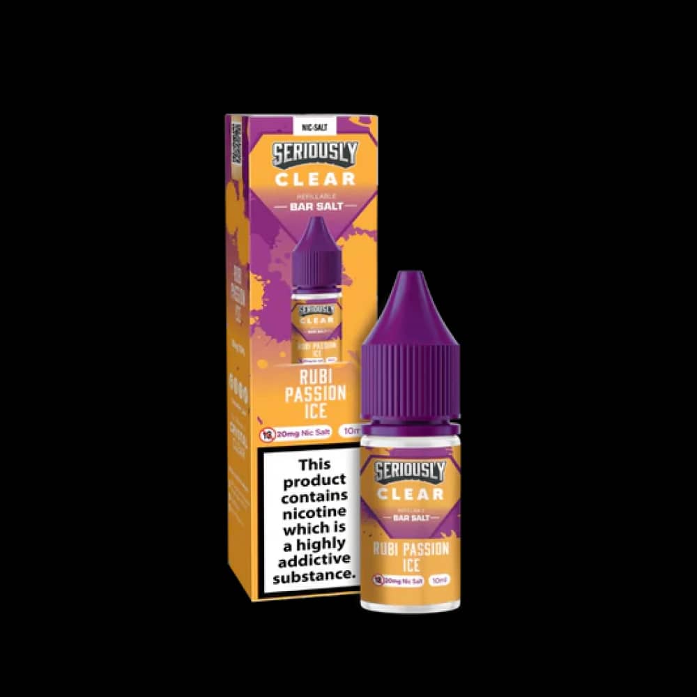 Seriously Clear Bar Salt | 10ml E-liquids Rubi Passion Ice 20mg