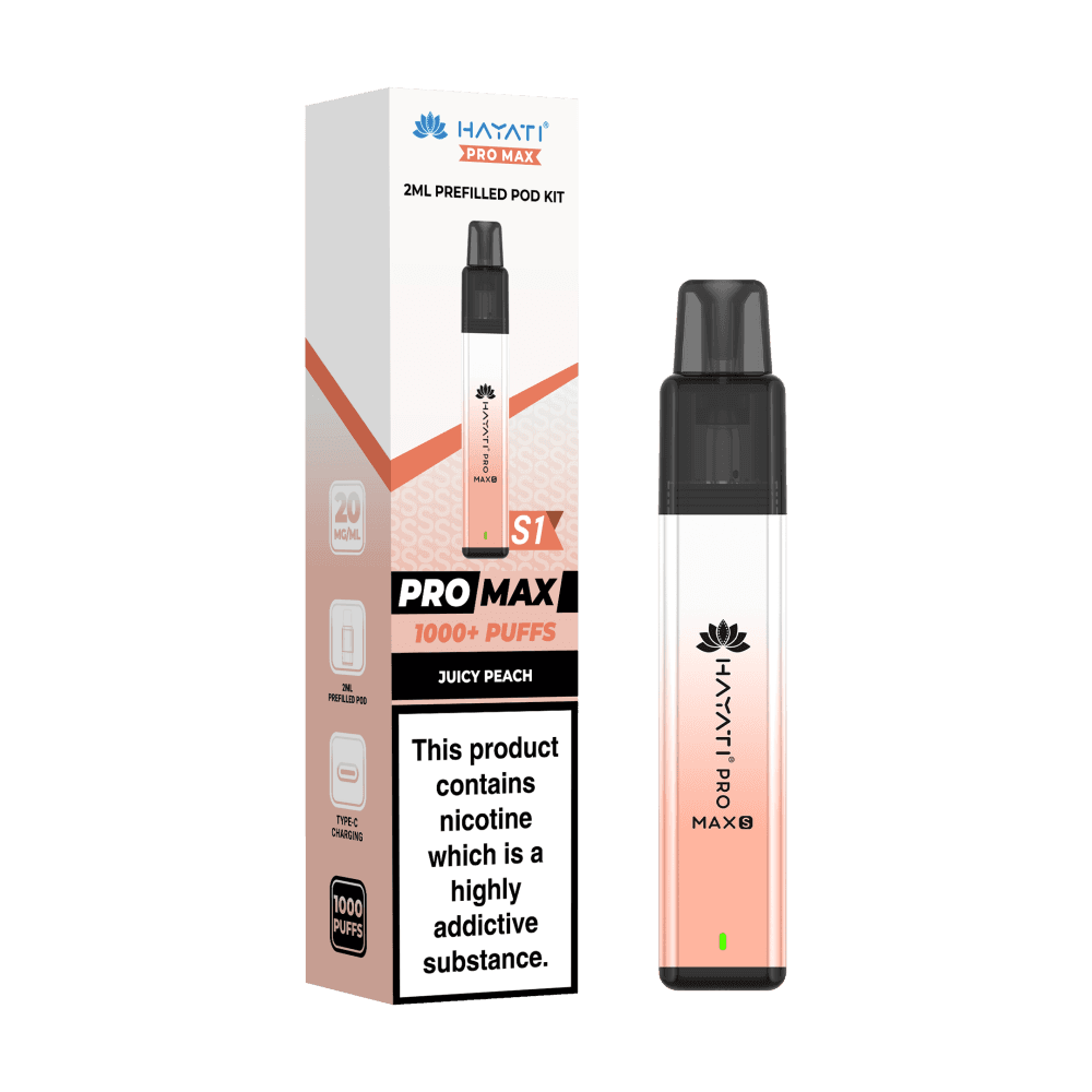 Hayati Pro Max S1 | Box of 5 | 1,000 Puffs Juicy Peach