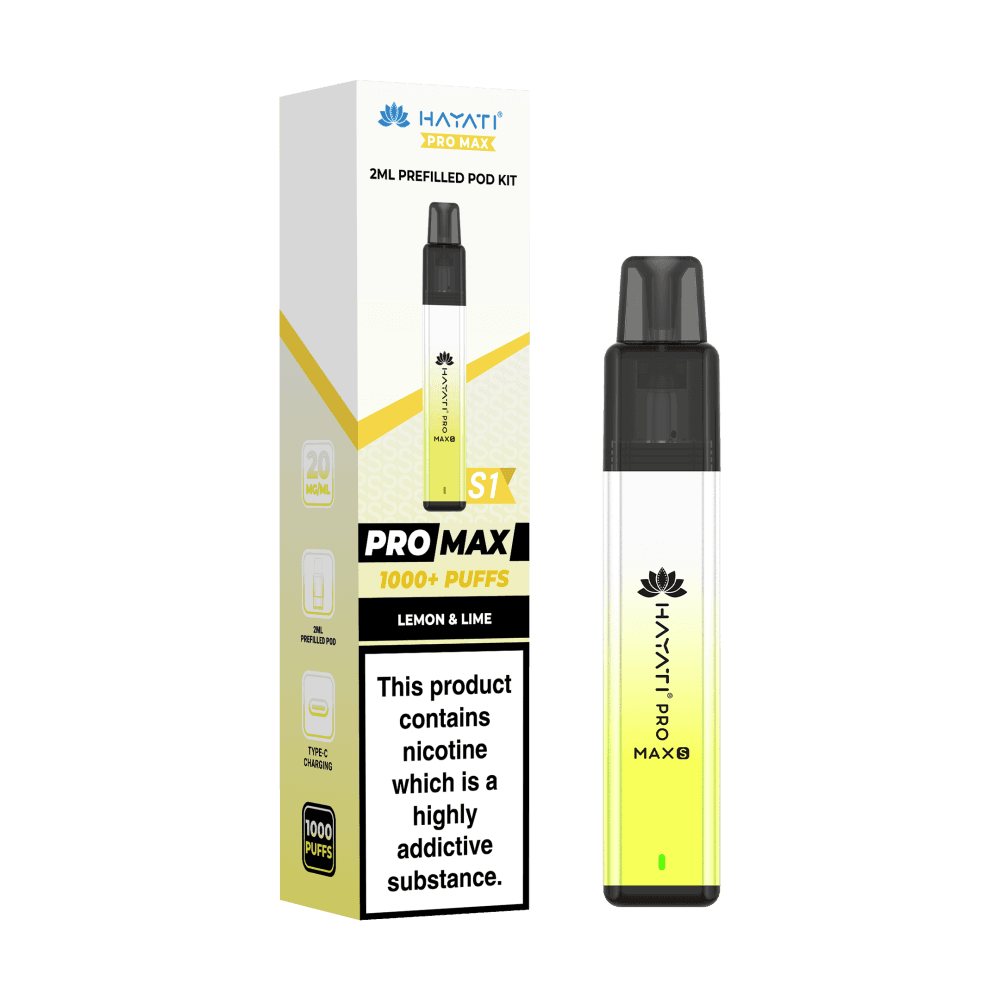 Hayati Pro Max S1 | Box of 5 | 1,000 Puffs Lemon Lime