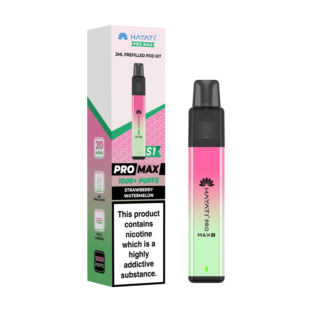 Hayati Pro Max S1 | Box of 5 | 1,000 Puffs Strawberry Watermelon