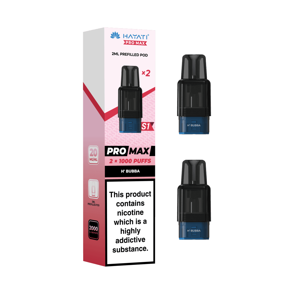 Hayati Pro Max S1 Refill Pods | 1,000 Puffs H'Bubba