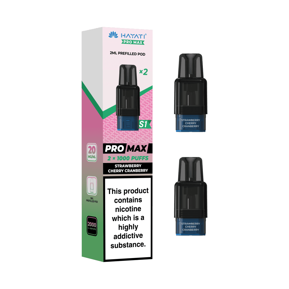Hayati Pro Max S1 Refill Pods | 1,000 Puffs Strawberry Cherry Cranberry