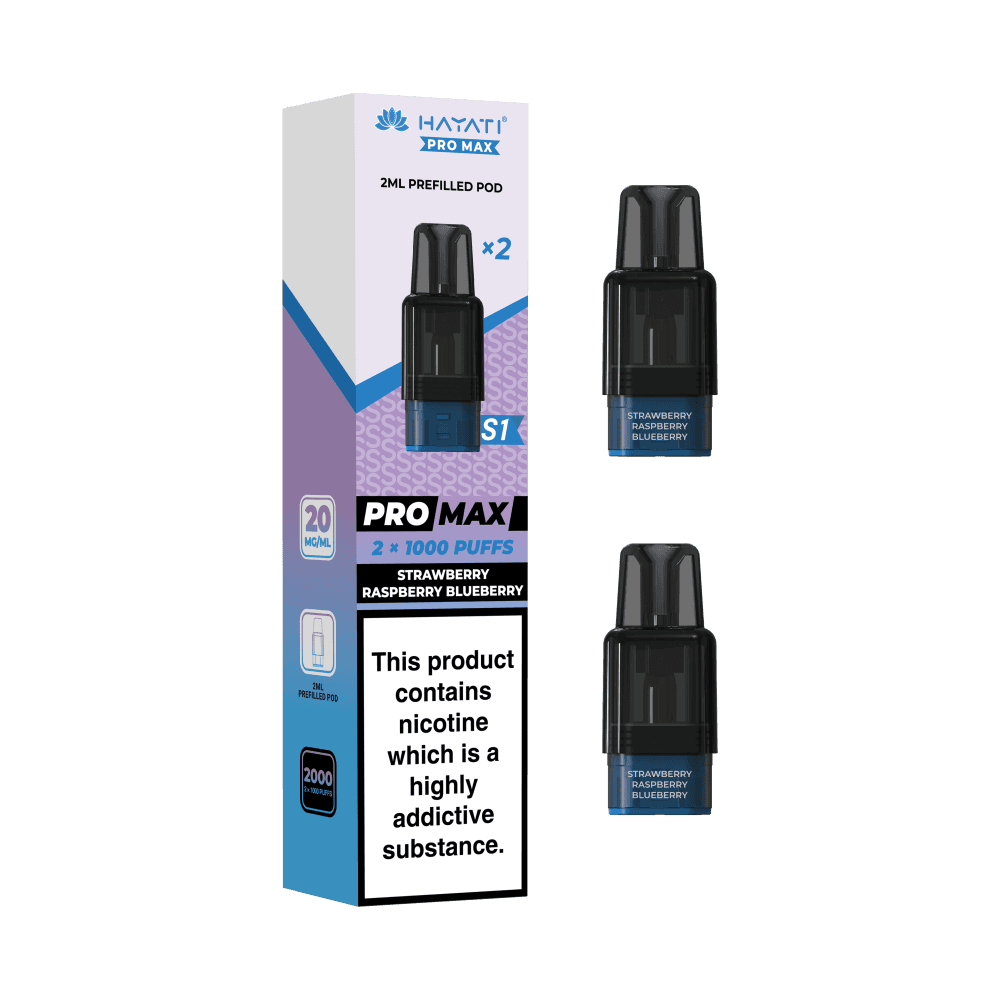 Hayati Pro Max S1 Refill Pods | 1,000 Puffs Strawberry Raspberry Blueberry