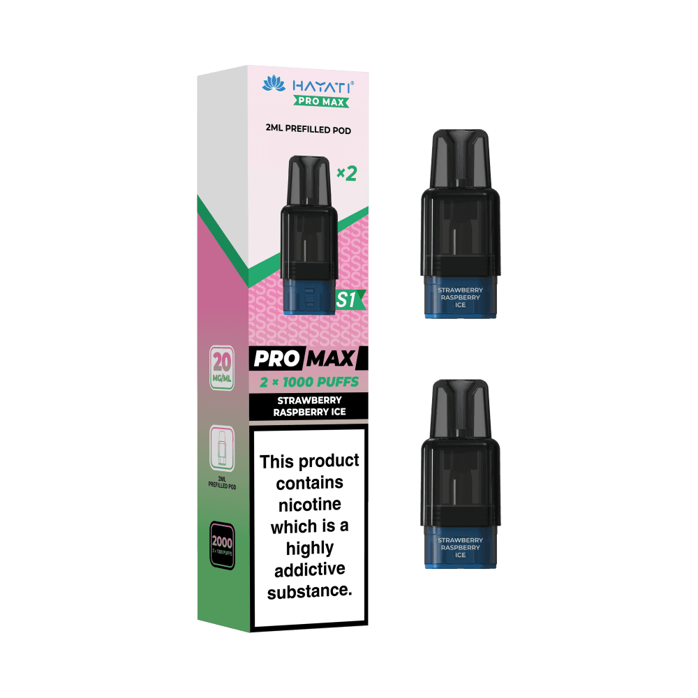 Hayati Pro Max S1 Refill Pods | 1,000 Puffs Strawberry Raspberry Ice