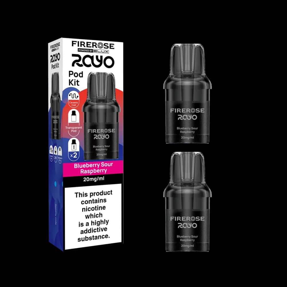 Elux Firerose Rayo 600 Refill Pods | Box of 10 Blue Sour Raspberry