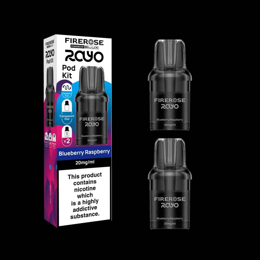 Elux Firerose Rayo 600 Refill Pods | Box of 10 Blueberry Raspberry