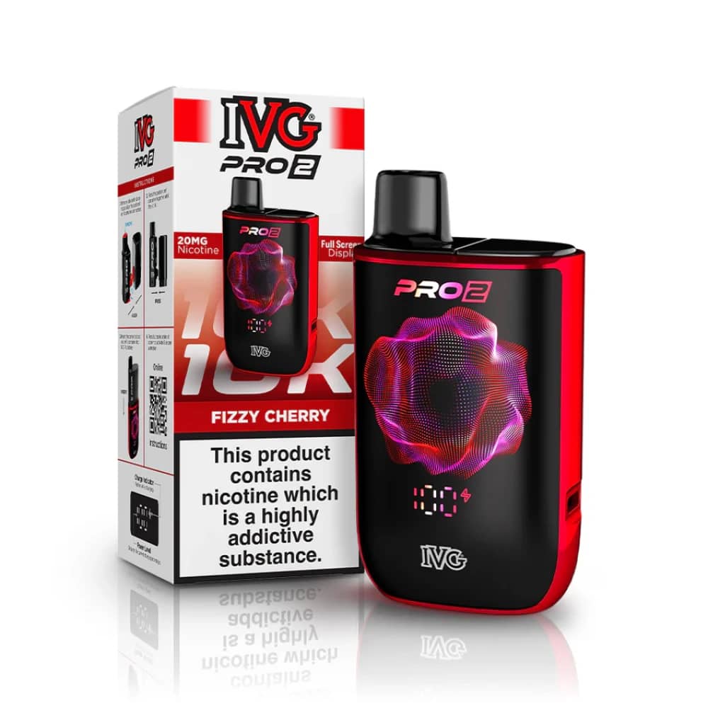 IVG Pro 2 Starter Vape Kit | 10,000 Puffs Fizzy Cherry