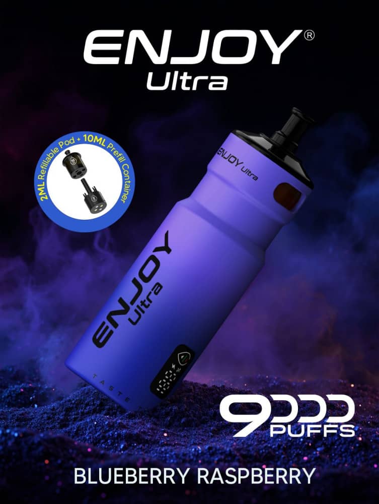 Enjoy Ultra 9000 Vape | Rechargeable Kit Blueberry Raspberry