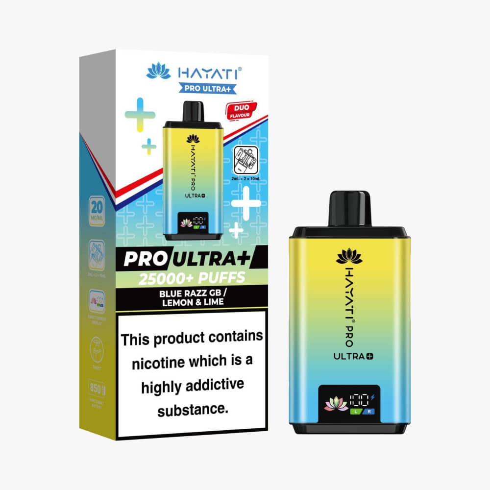 Hayati Pro Ultra Plus 25k Prefilled Vape Kit Blue Razz GB / Lemon Lime