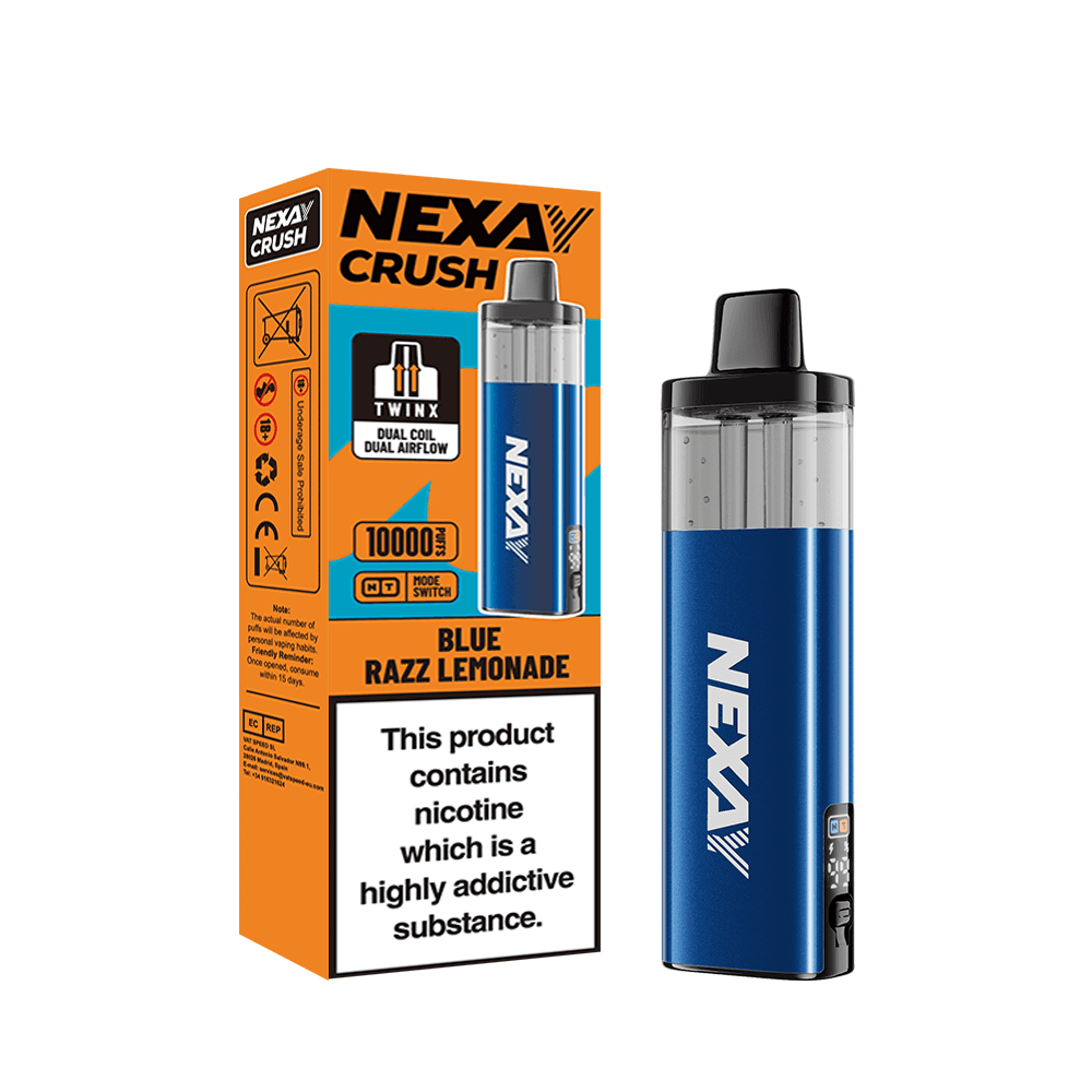 Nexay Crush 10k Vape Kit | Box of 5 | 10,000 Puffs Blue Razz Lemonade