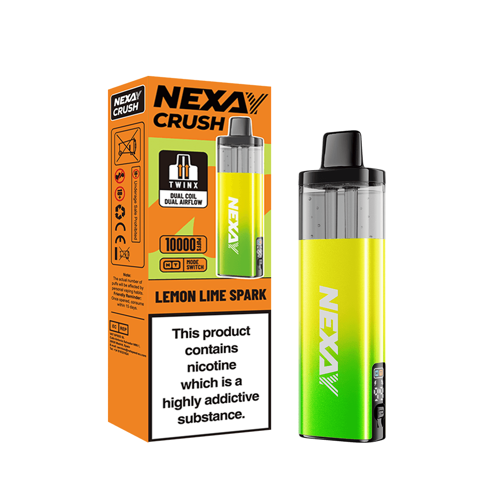 Nexay Crush 10k Vape Kit | Box of 5 | 10,000 Puffs Lemon Lime Spark