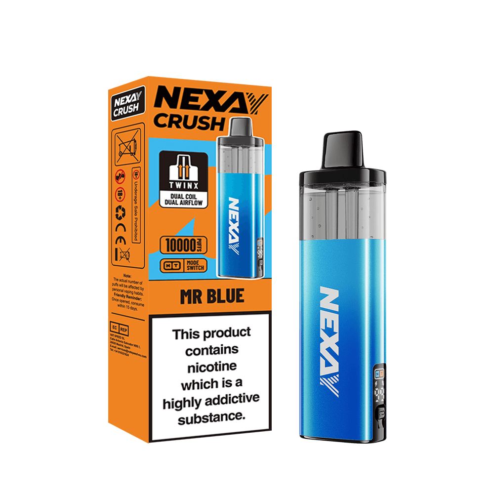 Nexay Crush 10k Vape Kit | Box of 5 | 10,000 Puffs Mr Blue