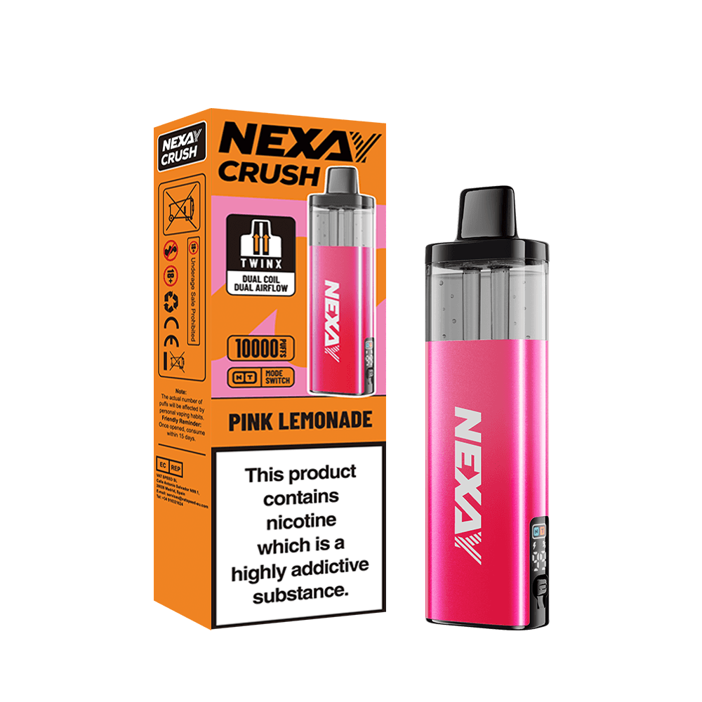 Nexay Crush 10k Vape Kit | Box of 5 | 10,000 Puffs Pink Lemonade