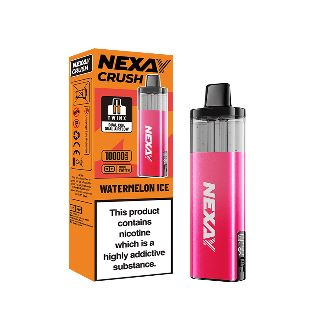 Nexay Crush 10k Vape Kit | Box of 5 | 10,000 Puffs Watermelon Ice