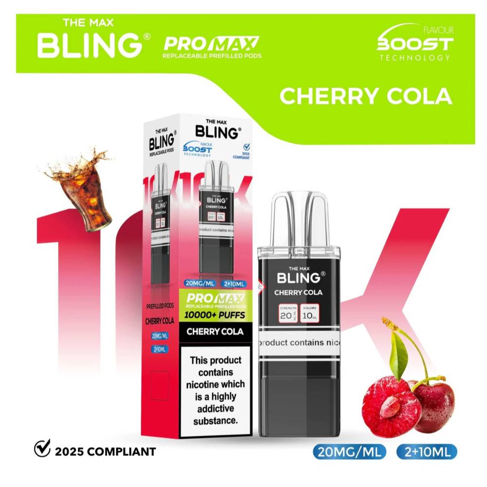 The Crystal Bling Pro Max 10k Pods Cherry Cola