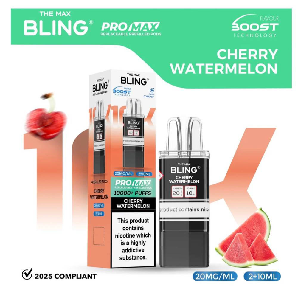 The Crystal Bling Pro Max 10k Pods Cherry Watermelon