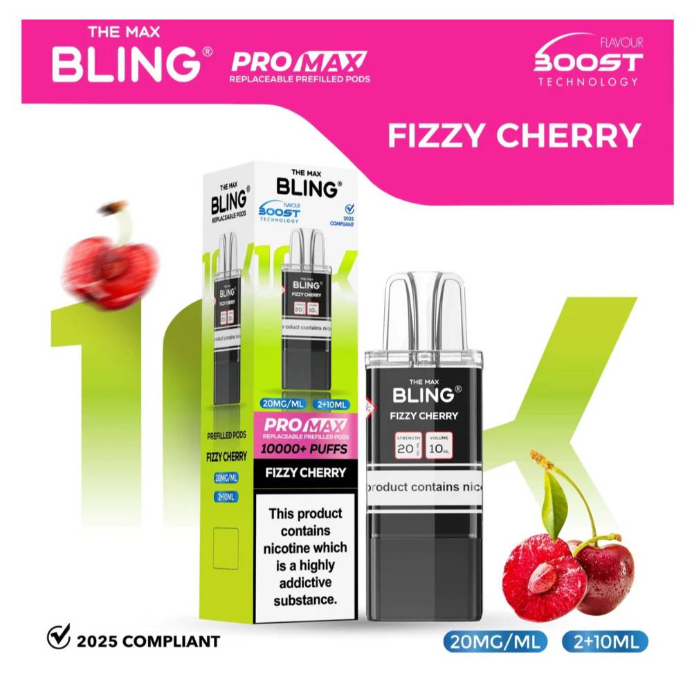 The Crystal Bling Pro Max 10k Pods Fizzy Cherry