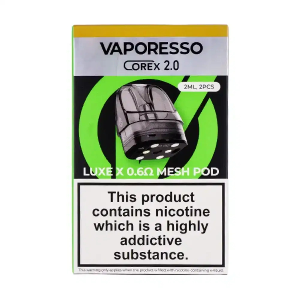 Vaporesso Luxe X Corex 2.0 Replacement Pods 2 Packs 0.6ohm RDL mesh