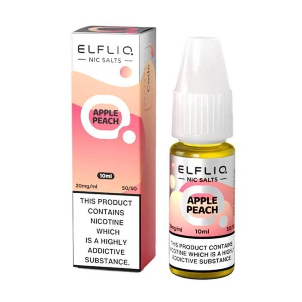 Elf Bar Elfliq Nic Salt E-Liquids 10ml Apple Peach 10mg