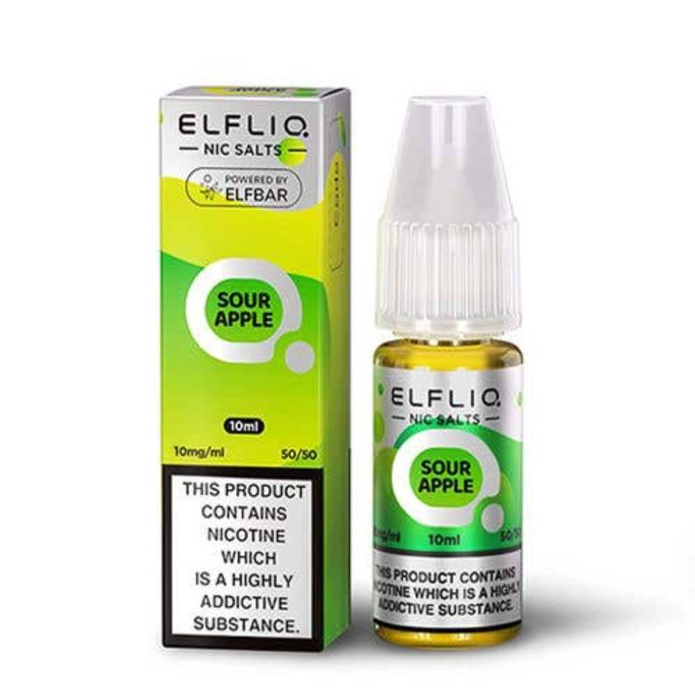Elf Bar Elfliq Nic Salt E-Liquids 10ml Sour Apple 10mg