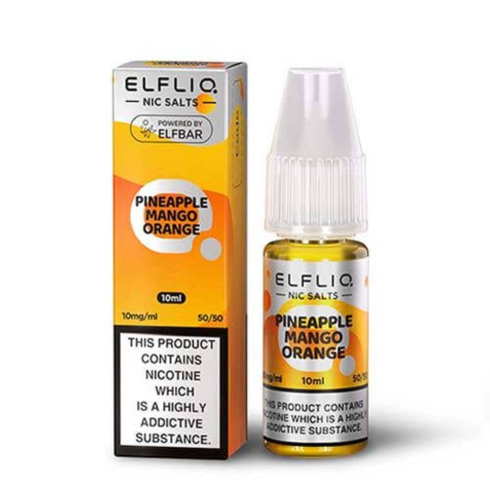 Elf Bar Elfliq Nic Salt E-Liquids 10ml Pineapple Mango Orange 10mg
